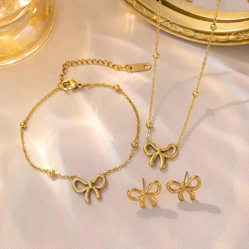 Bow Stainless Steel Set - Jewel Glimpse