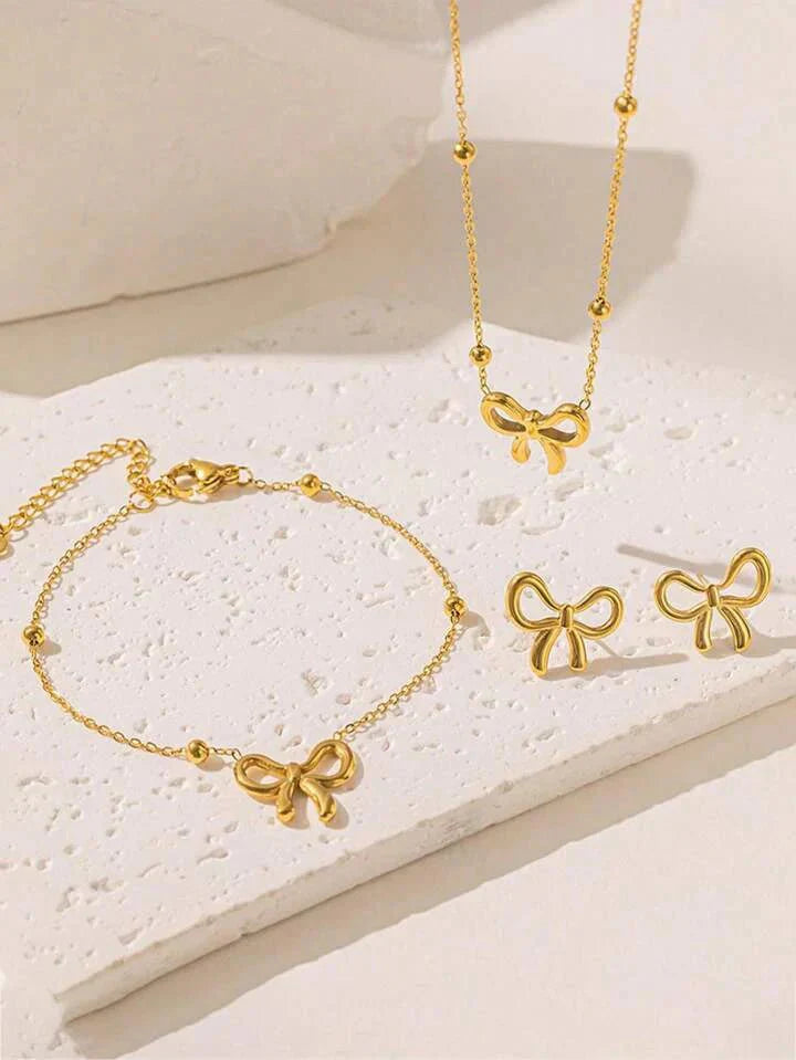 Bow Stainless Steel Set - Jewel Glimpse