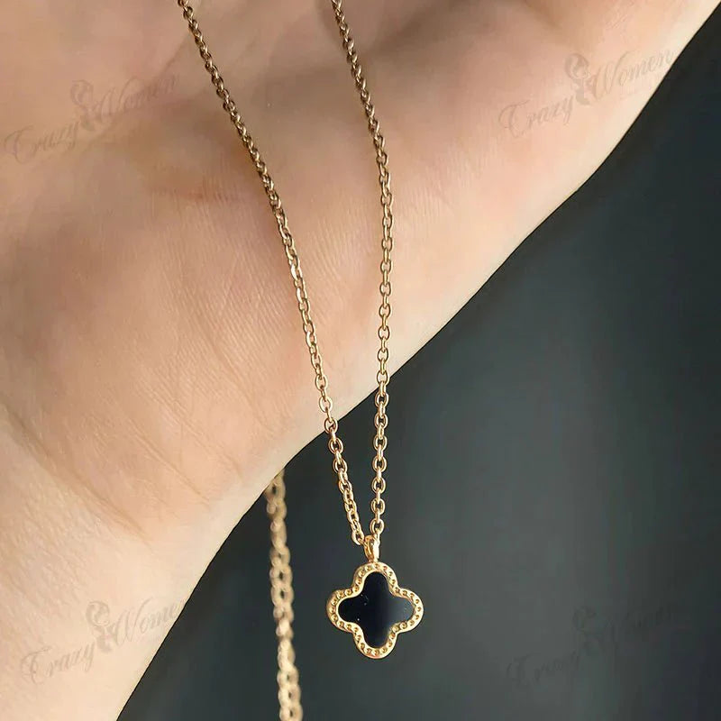 Two Sided Black And White Vancleef Necklace - Jewel Glimpse